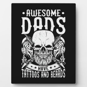 Phantastische Vater: Regel für Tattoos und Beards Fotoplatte