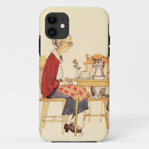 Phantastische Vintage Katze und Frauen zum Abendes iPhone 11 Hülle