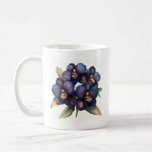 Phantastische Vintage Tasse mit schwarzem Orchidee