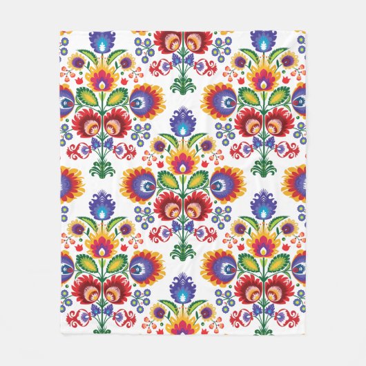 🧡 😍 Phantastische Volkszusammensetzung auf Weiß Fleecedecke (Vorderseite)