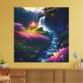 Phantastische Wasserfall Landschaft 1 Leinwanddruck (Insitu (Wohnzimmer))