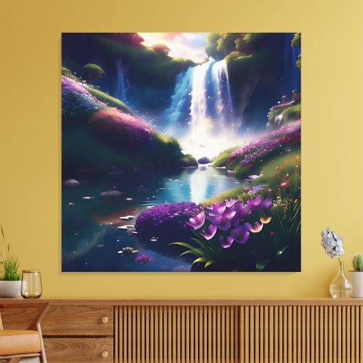 Phantastische Wasserfall Landschaft 6 Leinwanddruck (Insitu (Wohnzimmer))
