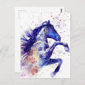 Phantastische Wasserfarbenpferde Postkarte (Vorne/Hinten)