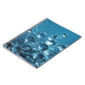 Phantastische Wassertropfen blaues Notebook Notizblock (Linke Seite)