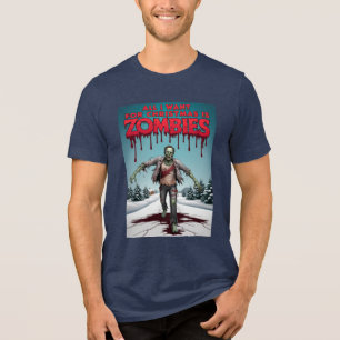 Phantastische Weihnachts lustig Zombie Hunter Weih Tri-Blend Shirt