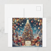 Phantastische Weihnachtseinladung Postkarte (Vorne/Hinten)