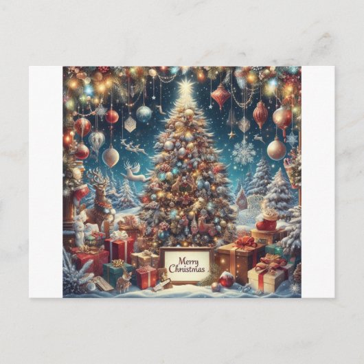 Phantastische Weihnachtseinladung Postkarte (Vorderseite)