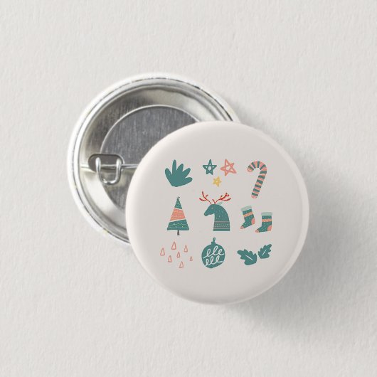 Phantastische Weihnachtsschmuck Button (Vorne & Hinten)