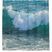 Phantastische Welle bricht an der Küste Duschvorhang (Vorderseite)