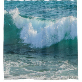 Phantastische Welle bricht an der Küste Duschvorhang