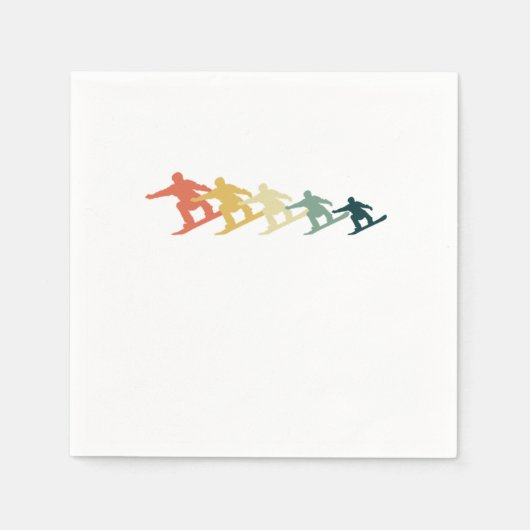 Phantastische Wintersportarten Retro Ski Skifahrer Serviette (Vorderseite)