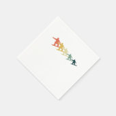 Phantastische Wintersportarten Retro Ski Skifahrer Serviette (Ecke)