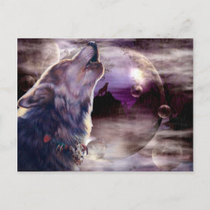 Phantastische Wolf Song Postcard Postkarte