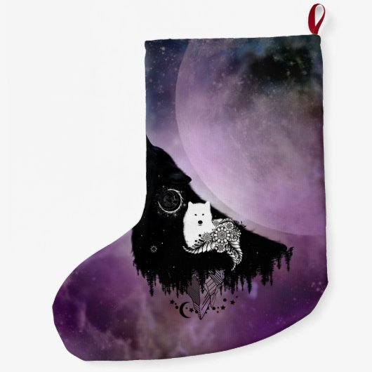 Phantastische Wölfe Großer Weihnachtsstrumpf (Rückseite)