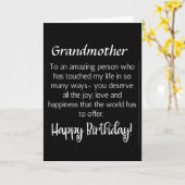 PHANTASTISCHE WÜNSCHE FÜR *GRANDMOTHER* GEBURTSTAG KARTE (Gelbe Blume)