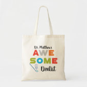 Phantastische Zahnarztfarbenbriefe auf Schwarz Tragetasche (Vorne)