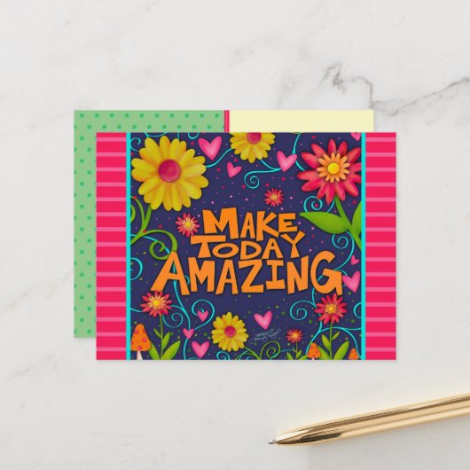 Phantastische Zitatinkinspirivität für den Spaß am Postkarte (Vorderseite/Rückseite Beispiel)