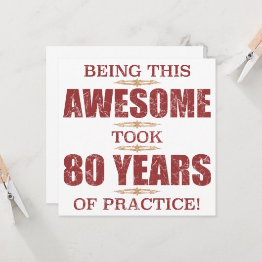 Phantastischer 80. Geburtstag Karte (Vorderseite/Rückseite Beispiel)