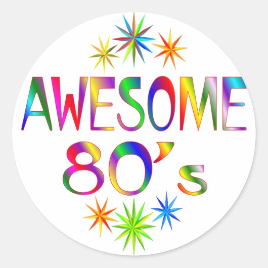 Phantastischer 80er runder aufkleber (Vorderseite)