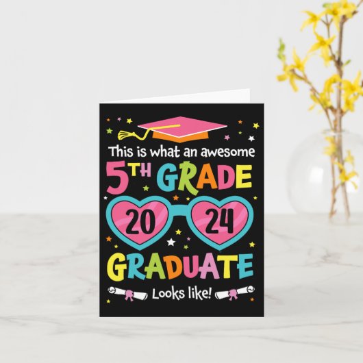 Phantastischer Abschluss der 5. Klasse sieht aus w Karte (Gelbe Blume)