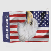 Phantastischer Adler, die amerikanische Flagge, Pa Golfhandtuch (Horizontal)
