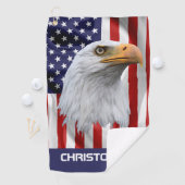 Phantastischer Adler, die amerikanische Flagge, Pa Golfhandtuch (Insitu)