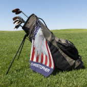 Phantastischer Adler, die amerikanische Flagge, Pa Golfhandtuch (Gras)