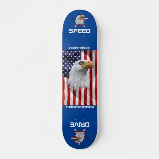 Phantastischer Adler, die amerikanische Flagge, Pa Skateboard (Vorne)