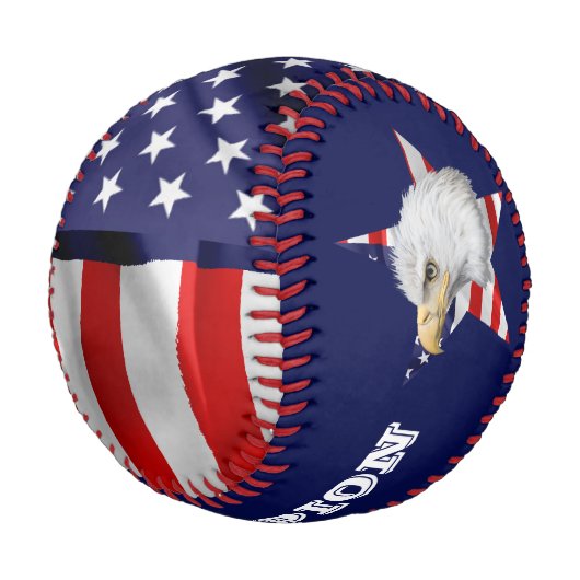 Phantastischer Adler, die amerikanische Flagge, St Baseball (Schrägansicht)