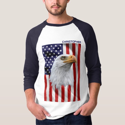 Phantastischer amerikanischer Adler, USA-Flagge, P T-Shirt (Vorderseite)
