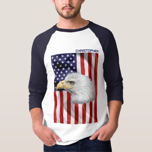 Phantastischer amerikanischer Adler, USA-Flagge, P T-Shirt (Vorderseite)