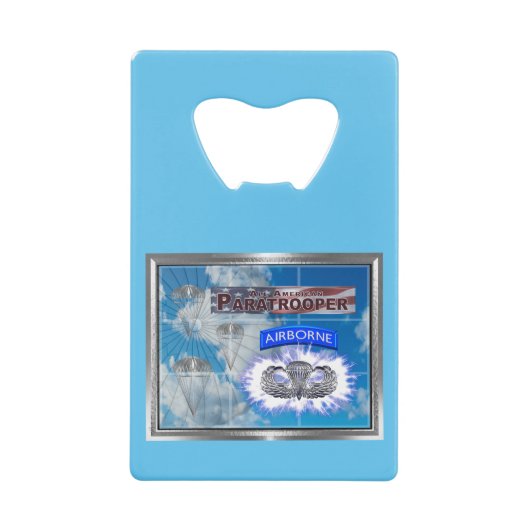 Phantastischer amerikanischer Fallschirmjäger und Geldbeutel Flaschenöffner (Vorderseite)