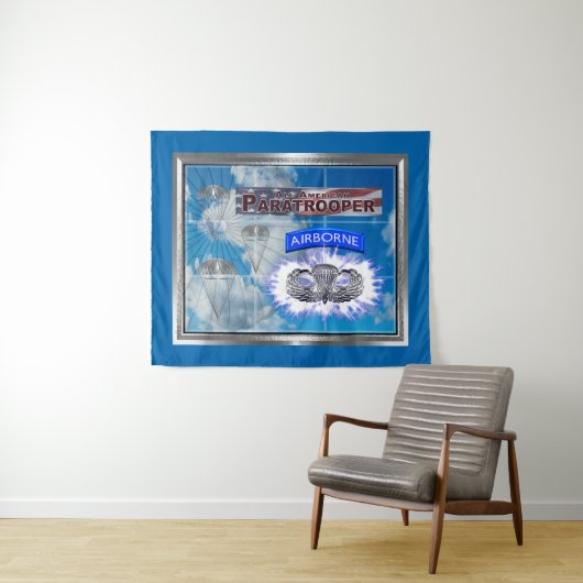 Phantastischer amerikanischer Fallschirmjäger und Wandteppich (Beispiel (Horizontal))