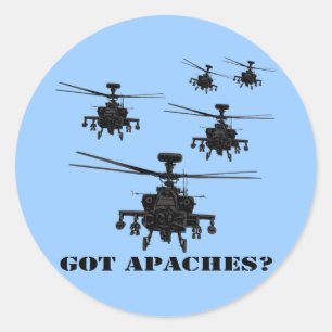 Phantastischer Apache-Hubschrauber Runder Aufkleber