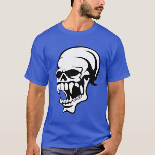Phantastischer Beängstigender Schädel B & W Print T-Shirt