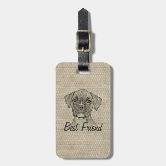 Phantastischer bezaubernder, trendiger Boxer Welpe Gepäckanhänger (Vorderseite vertikal)