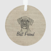 Phantastischer bezaubernder, trendiger Boxer Welpe Ornament (Rückseite)