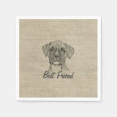 Phantastischer bezaubernder, trendiger Boxer-Welpe Serviette (Vorderseite)