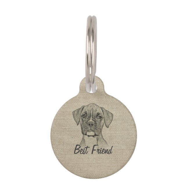 Phantastischer bezaubernder, trendiger Boxer-Welpe Tiermarke (Vorderseite)