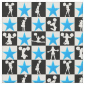 PHANTASTISCHER BLAUE STAR CHEERLEADER FABRIC STOFF (Nahaufnahme)
