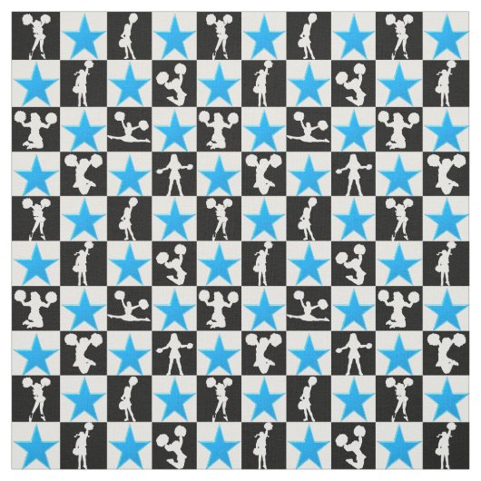 PHANTASTISCHER BLAUE STAR CHEERLEADER FABRIC STOFF (Muster)