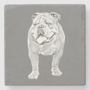 Phantastischer Bleistift-Bulldog-Untersetzer Steinuntersetzer
