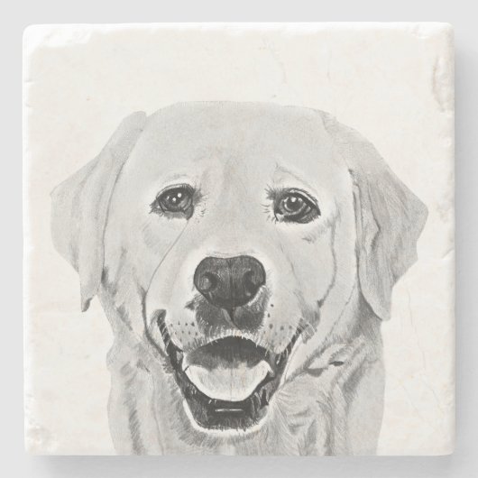 Phantastischer Bleistift Happy Labrador Marble Unt Steinuntersetzer (Vorderseite)