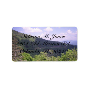 Phantastischer Blick auf den blauen Rücken Adressaufkleber