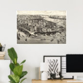 Phantastischer Blick auf New York City im Jahr 190 Poster (Heimbüro)
