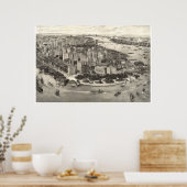 Phantastischer Blick auf New York City im Jahr 190 Poster (Küche)
