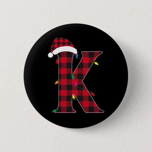 Phantastischer Buchstabe K Anfangsname Buffalo Kar Button (Vorderseite)