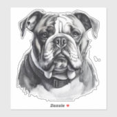 Phantastischer Bulldogsticker Aufkleber (Blatt)