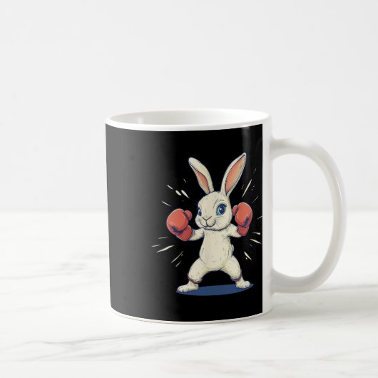 Phantastischer Bunny mit Boxhandschuhen für Osterl Kaffeetasse (Rechts)