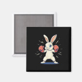 Phantastischer Bunny mit Boxhandschuhen für Osterl Magnet (Vorderseite/Rückseite)